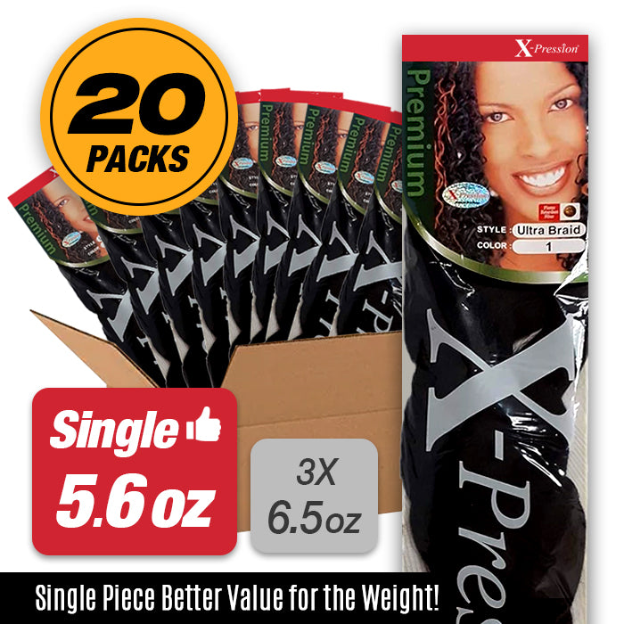 X-Pression Premium Braid - ULTRA BRAID - 10 PACKS/ 20 PACKS – Ebonyline