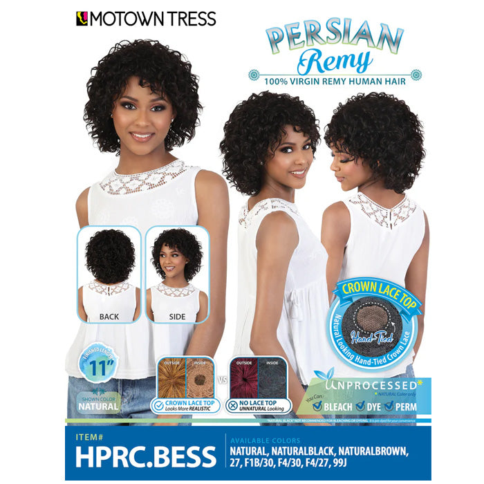 Motown Tress Persian Remy 100% Virgin Remy Human Hair Crown Lace