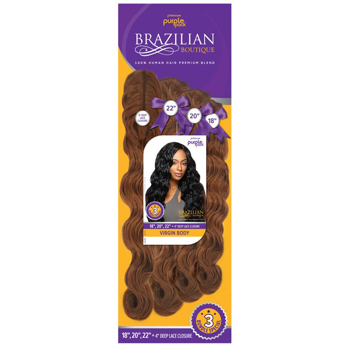 Outre Purple Pack Brazilian Boutique 100% Human Hair Blend Weave +