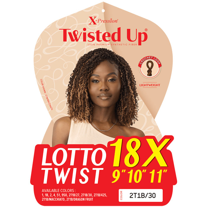 X-Pression Twisted Up Pre-Looped Crochet Braids - LOTTO TWIST 9/10