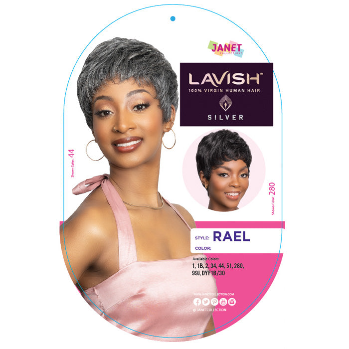 Janet Collection Lavish 100% Virgin Human Hair Silver Full Wig