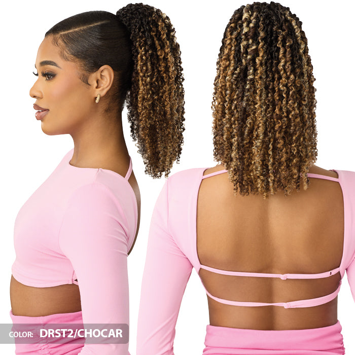 糸巻き(3:3)(Ebony) Outre Pretty Quick Drawstring Ponytail - YANKI CURL 14