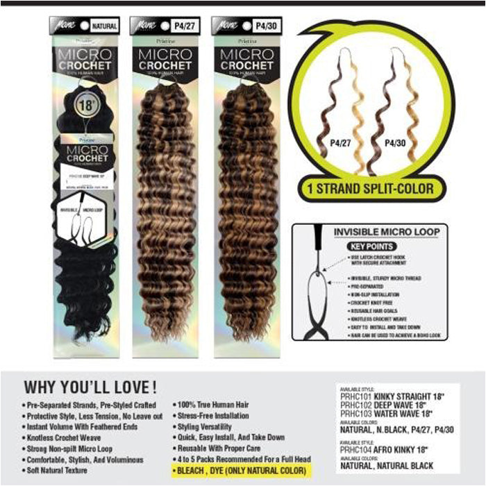 Mane Concept Pristine Micro Crochet 100% Human Hair Pre-Looped