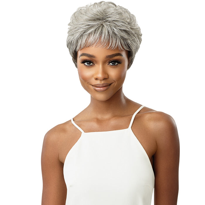 Outre Fab & Fly 100% Human Hair Full Cap Wig Gray Glamour