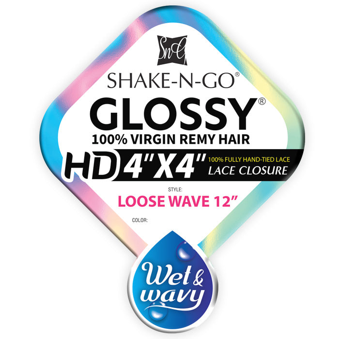 Shake N Go Glossy 100% Virgin Remy Hair A+ Wet & Wavy HD 4x4 Lace
