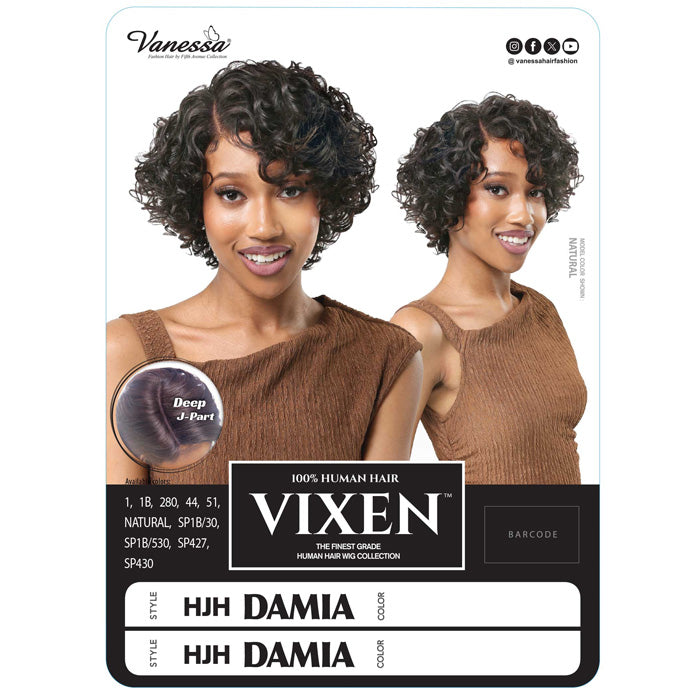 Vanessa Vixen 100% Human Hair Deep J-Part Lace Wig - HJH DAMIA
