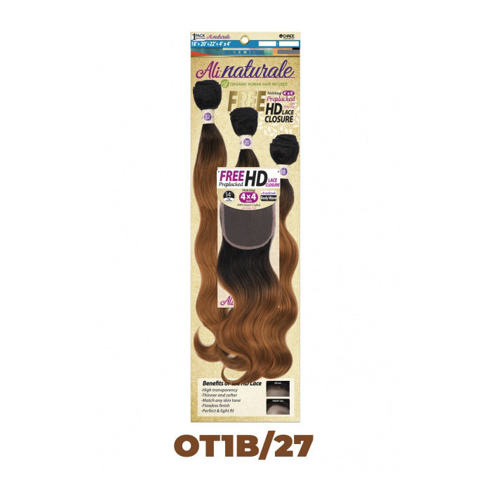 Chade AliNaturale Weave + HD Lace 4X4 Closure 14