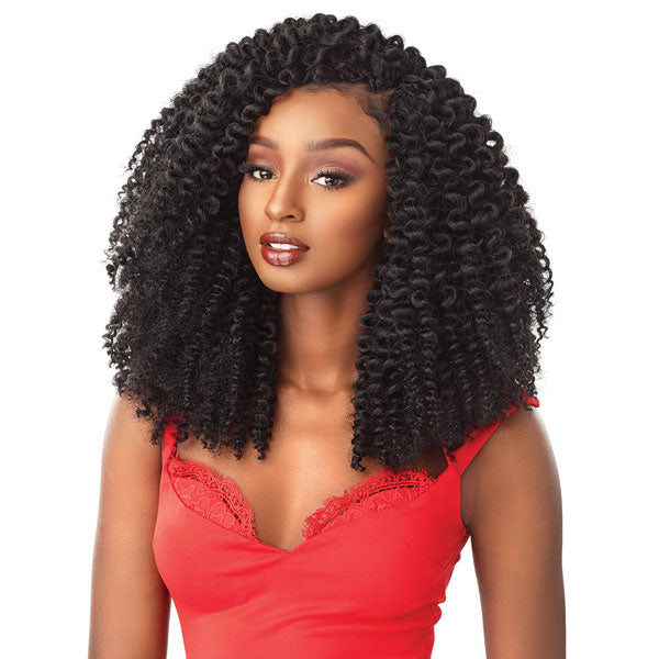 BARENブラックボンネット、前髪セット Sensationnel African Collection SNAP 3x Pre-Looped Crochet Braid