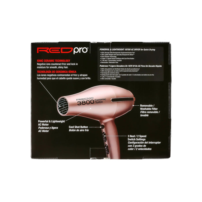 Red Pro 3800 Ceramic Jet Stream Power Turbo Hair Dryer – Ebonyline