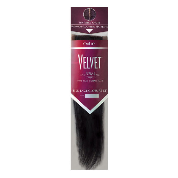 Outre Velvet Remi 100% Remi Human Hair SILK LACE CLOSURE 12 Inch