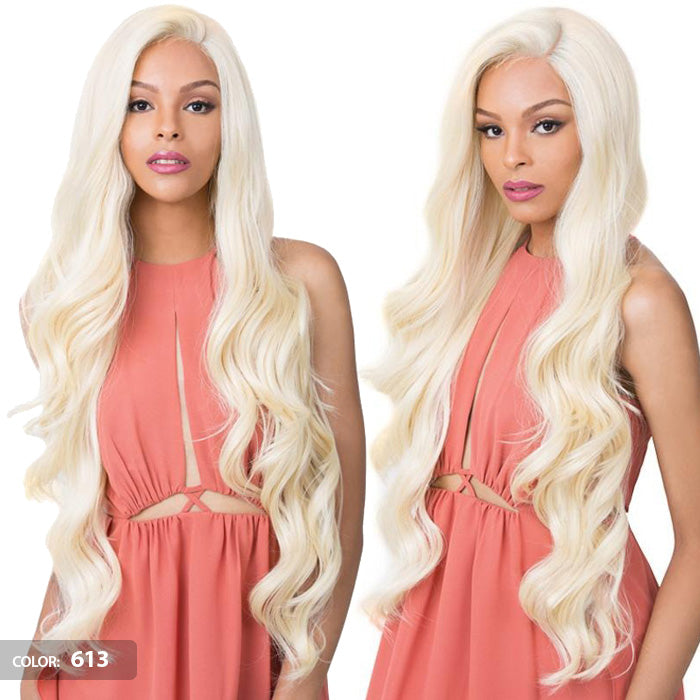 Human hair lace wig with round newest part