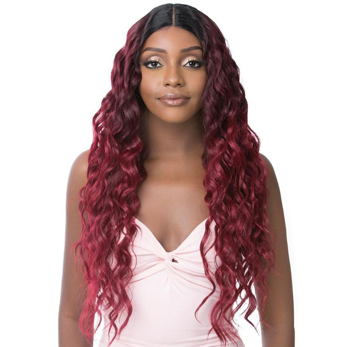 Lace front wig top human hair blended