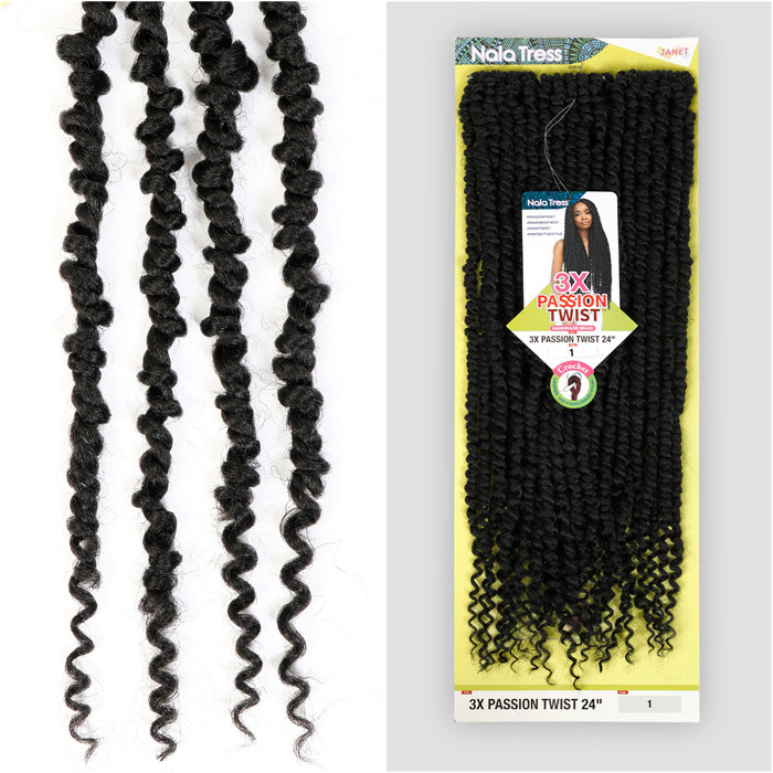 Janet Collection Nala Tress Pre-Looped Crochet Braid - PASSION