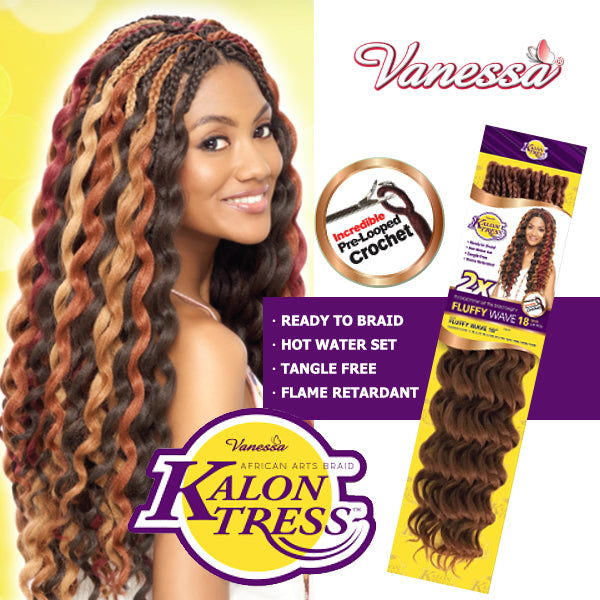 Vanessa Crochet Braid 2X African Arts Kalontress FLUFFY WAVE 18
