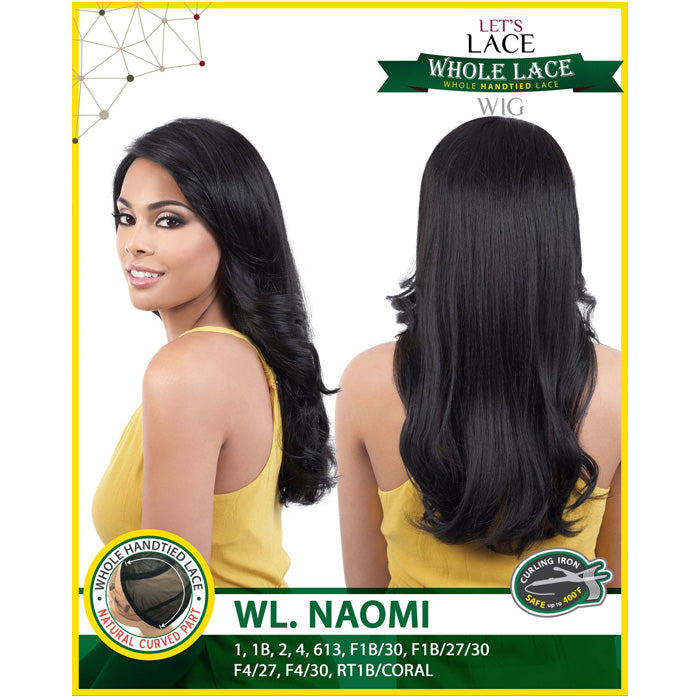糸巻き(3:3)(Ebony) Motown Tress Let's Lace Whole Handtied Curved Part Lace Wig - WL