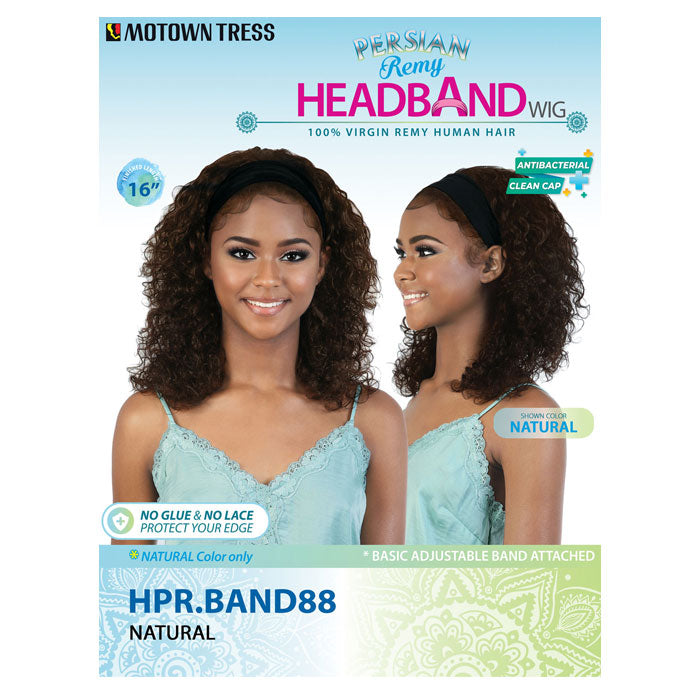 Motown Tress 100% Persian Virgin Remy Human Hair Headband Wig