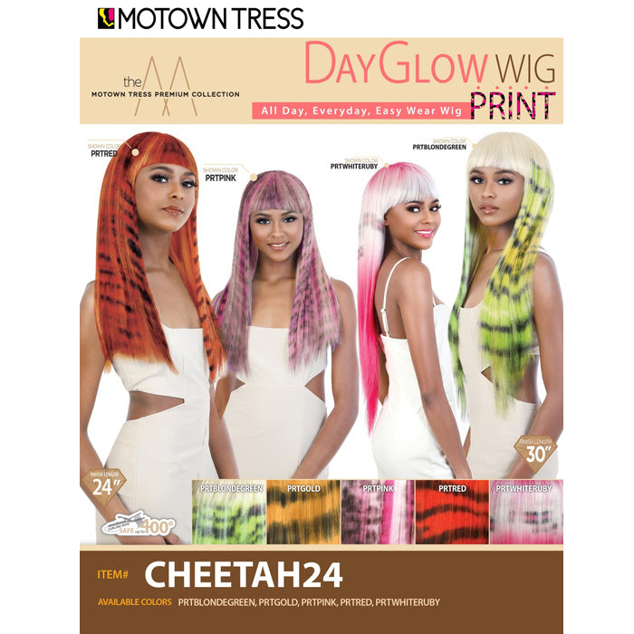 Motown Tress Day Glow Wig Print Full Wig - CHEETAH 24