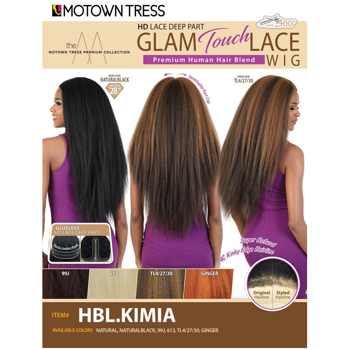 Motown Tress GLAM TOUCH Human Hair Blend Glueless HD Lace Wig