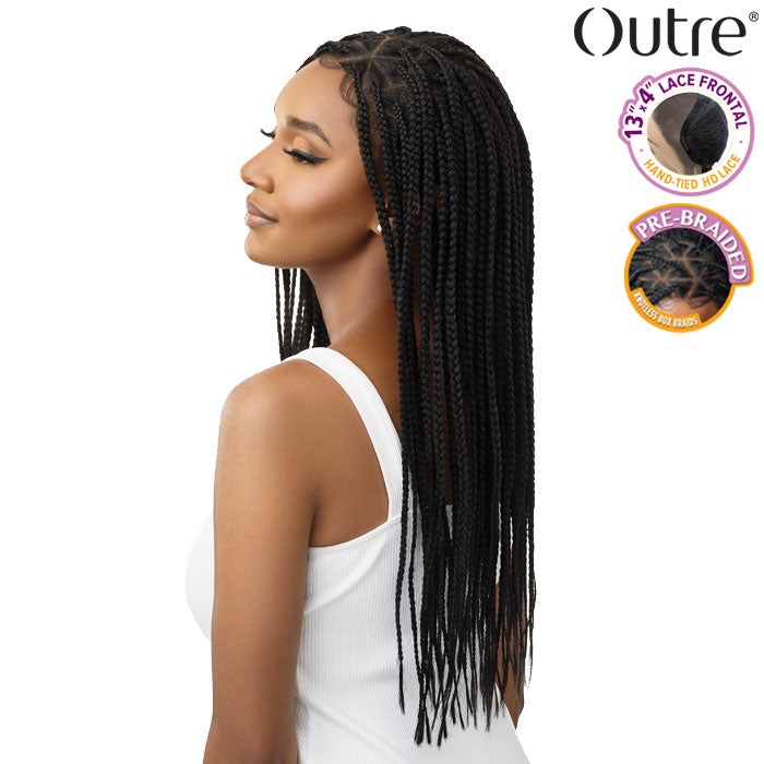 Triangle medium knotless braid- color 1B - waist newest length- 13x4 frontal