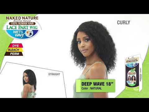 Shake N Go Naked Nature 100% Human Hair Wet & Wavy Lace Part Wig