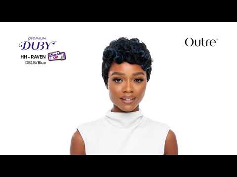 OUTRE PREMIUM DUBY 100% Human Hair Extension – Farbe #1B Off Black, Für Voluminöse Looks