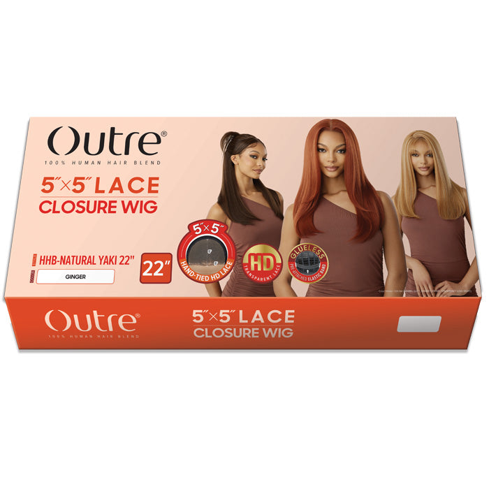 Outre 5x5 Lace Closure Wig Human Hair Blend Glueless HD Lace Front