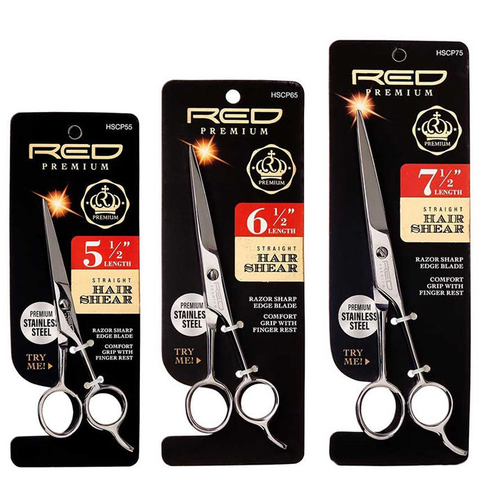 haaar様 Red Premium Stainless Steel - STRAIGHT HAIR SHEAR 5 1/2