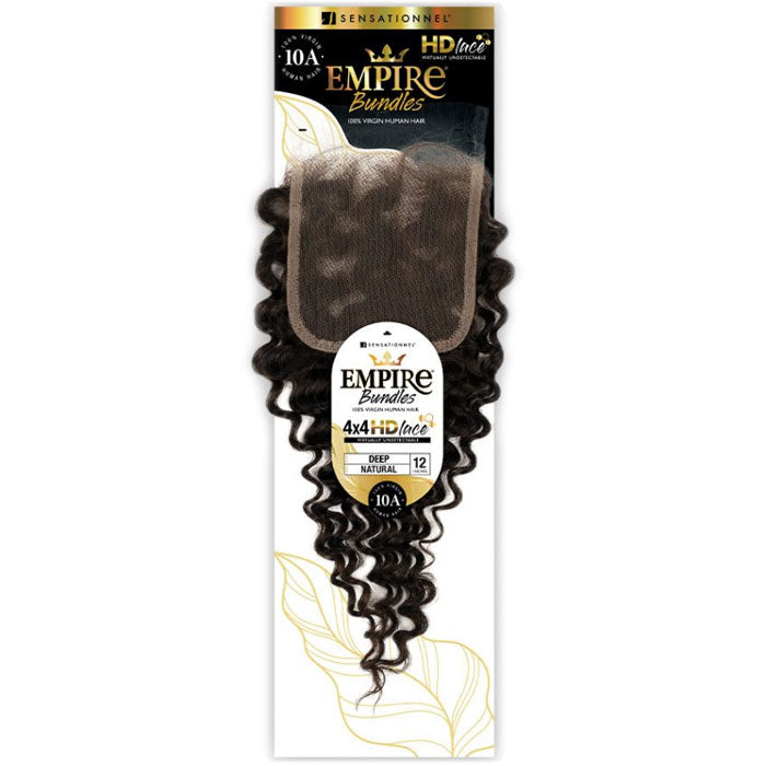 Sensationnel Empire Bundles 100% Human Hair 4x4 HD Lace Closure