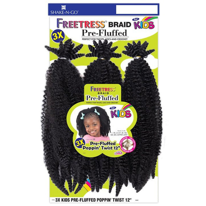 Freetress Braid 3X KIDS PRE-FLUFFED POPPIN' TWIST 12