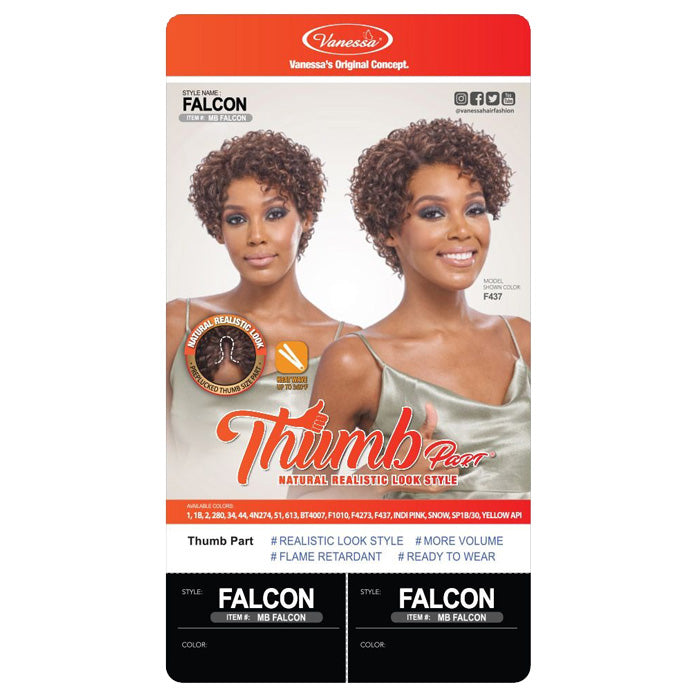 Vanessa Thumb Part Lace Wig - FALCON – Ebonyline
