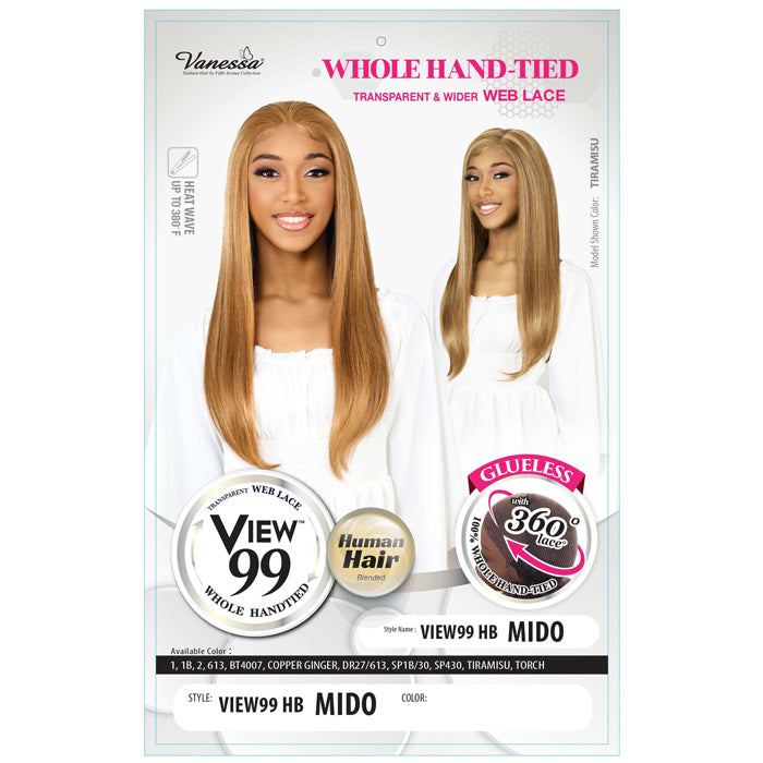 Vanessa View 99 Glueless Human Hair Blend Whole Hand-Tied 360 HD