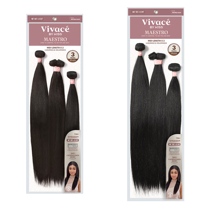 Vivace By Kiss Maestro Bundle Multi 3 Packs Plus Weave - STRAIGHT