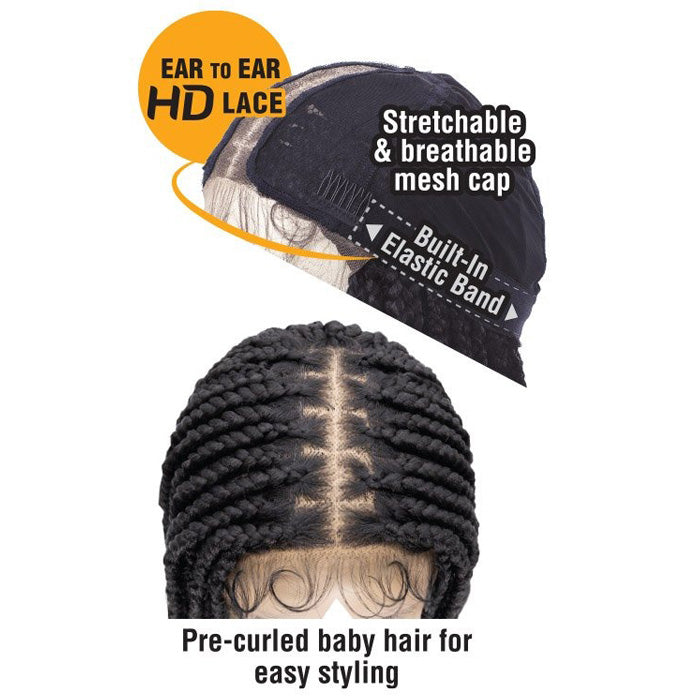 Freetress Equal Freedom Part Synthetic Braided HD Lace Front Wig - KNOTLESS high quality BOHO