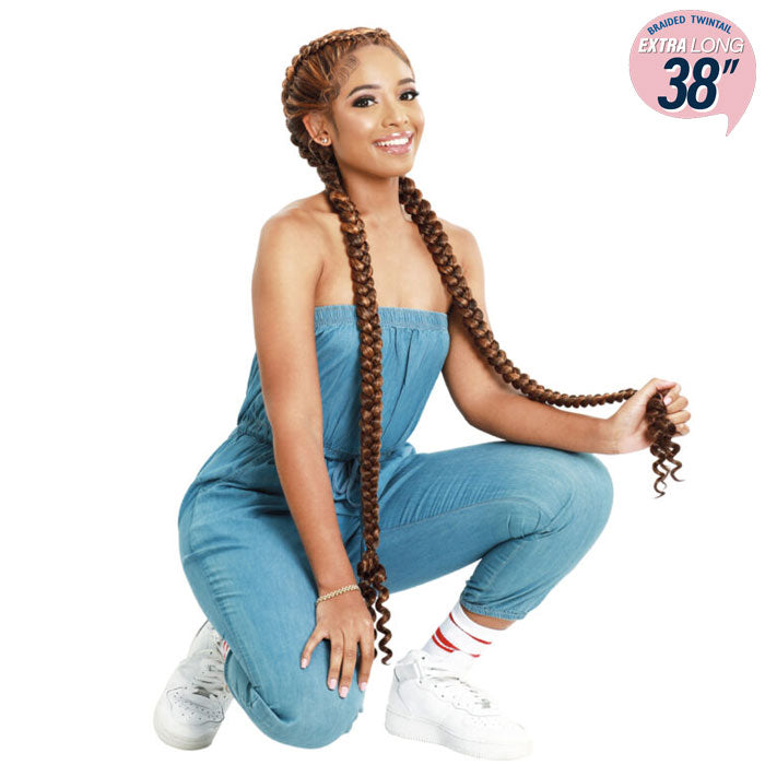Zury Sis Braided Twintail Synthetic HD Lace Front Wig - LF-DD EXL